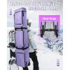 YOREPEK Padded Snowboard Bag with Wheels, Extendable Ski Bags for Air Travel Length up to 175cm,Snowboard Backpack with 6 Pockets for Ski Boots(up to US Size 13), Helmet, Accessories(Purple)