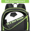 YOREPEK Soccer Backpack,Soccer Bag with Ball Holder, Water resistant Sport Equipment Bags Fit Basketball Volleyball Football(Black)