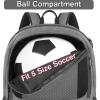 YOREPEK Soccer Backpack,Soccer Bag with Ball Holder, Water resistant Sport Equipment Bags Fit Basketball Volleyball Football(Deep Grey)