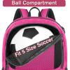 YOREPEK Soccer Backpack,Soccer Bag with Ball Holder, Water resistant Sport Equipment Bags Fit Basketball Volleyball Football(Deep Pink)
