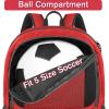 YOREPEK Soccer Backpack,Soccer Bag with Ball Holder, Water resistant Sport Equipment Bags Fit Basketball Volleyball Football(Red)
