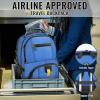 YOREPEK Travel Backpack, Extra Large 50L Laptop Backpacks for Men Women, Water Resistant College Student Bookbag Airline Approved Business Work Bag with USB Charging Port Fits 17 Inch Computer, Blue(Cobalt Blue)