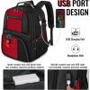 YOREPEK Travel Backpack, Extra Large 50L Laptop Backpacks for Men Women, Water Resistant College Student Bookbag Airline Approved Business Work Bag with USB Charging Port Fits 17 Inch Computer, Blue(Red)