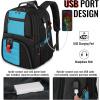 YOREPEK Travel Backpack, Extra Large 50L Laptop Backpacks for Men Women, Water Resistant College Student Bookbag Airline Approved Business Work Bag with USB Charging Port Fits 17 Inch Computer, Blue(Blue)