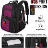 YOREPEK Travel Backpack, Extra Large 50L Laptop Backpacks for Men Women, Water Resistant College Student Bookbag Airline Approved Business Work Bag with USB Charging Port Fits 17 Inch Computer, Blue(Purple)