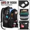YOREPEK Travel Backpack, Extra Large 50L Laptop Backpacks for Men Women, Water Resistant College Student Bookbag Airline Approved Business Work Bag with USB Charging Port Fits 17 Inch Computer, Blue(Black)