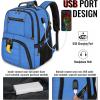 YOREPEK Travel Backpack, Extra Large 50L Laptop Backpacks for Men Women, Water Resistant College Student Bookbag Airline Approved Business Work Bag with USB Charging Port Fits 17 Inch Computer, Blue(Cobalt Blue)