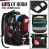 YOREPEK Travel Backpack, Extra Large 50L Laptop Backpacks for Men Women, Water Resistant College Student Bookbag Airline Approved Business Work Bag with USB Charging Port Fits 17 Inch Computer, Blue(Red)