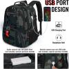 YOREPEK Travel Backpack, Extra Large 50L Laptop Backpacks for Men Women, Water Resistant College Student Bookbag Airline Approved Business Work Bag with USB Charging Port Fits 17 Inch Computer, Blue(Camouflage)