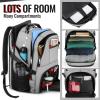 YOREPEK Travel Backpack, Extra Large 50L Laptop Backpacks for Men Women, Water Resistant College Student Bookbag Airline Approved Business Work Bag with USB Charging Port Fits 17 Inch Computer, Blue(Light Grey)