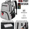 YOREPEK Travel Backpack, Extra Large 50L Laptop Backpacks for Men Women, Water Resistant College Student Bookbag Airline Approved Business Work Bag with USB Charging Port Fits 17 Inch Computer, Blue(Light Grey)
