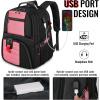 YOREPEK Travel Backpack, Extra Large 50L Laptop Backpacks for Men Women, Water Resistant College Student Bookbag Airline Approved Business Work Bag with USB Charging Port Fits 17 Inch Computer, Blue(Pink)