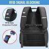 YOREPEK Travel Backpack for Men Anti Theft, Slot Fit for Air Tag ＆ RFID Blocking, Airline Approved with USB Charging Port, Insulated Pocket, Water Resistant Backpack for Men Fit 17 inch Laptop, Black(Black)
