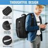 YOREPEK Travel Backpack for Men Anti Theft, Slot Fit for Air Tag ＆ RFID Blocking, Airline Approved with USB Charging Port, Insulated Pocket, Water Resistant Backpack for Men Fit 17 inch Laptop, Black(Black)