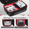 YOREPEK Travel Case for DJI NEO Fits RC-N3/RC-2 Remote Controller, Portable Lightweight PU Carrying Case for DJI NEO Drone Fly More Combo Accessories, Shockproof Waterproof Shoulder Storage Bag
