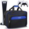 YOREPEK Carrying Case Compatible with PS5, PS5 Pro, Travel Case Suitable for Playstation 5 Discs Digital Edition, Large Capacity Storage bag for Console, Controllers, and Game Accessories, Black(Black Blue)