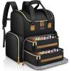 YOREPEK Extra Large Nail Polish Organizer Case Backpack Holds 96 to 100+ Bottles(15ml/0.5 fl.oz) UV Nail Lamp,Nail Organizers and Storage with 2 Removable Pouches Fits Nail Stuff,Gift for Manicurist(Black)
