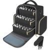 YOREPEK Extra Large Nail Polish Organizer Case Holds 96 to 100+ Bottles (15ml/0.5 fl.oz) UV lamp, Gel Polish Travel Case Bag with 2 Removable Pouches Fits Nail Suppiles, Manicurist Nail Tech Gifts(Black-72bottles)