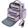YOREPEK Extra Large Nail Polish Organizer Case Holds 96 to 100+ Bottles (15ml/0.5 fl.oz) UV lamp, Gel Polish Travel Case Bag with 2 Removable Pouches Fits Nail Suppiles, Manicurist Nail Tech Gifts(Purple-72bottles)