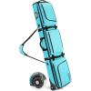 YOREPEK Padded Snowboard Bag with Wheels, Extendable Ski Bags for Air Travel Length up to 175cm,Snowboard Backpack with 6 Pockets for Ski Boots(up to US Size 13), Helmet, Accessories(Blue)
