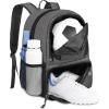 YOREPEK Soccer Backpack,Soccer Bag with Ball Holder, Water resistant Sport Equipment Bags Fit Basketball Volleyball Football(Deep Grey)