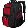 YOREPEK Travel Backpack, Extra Large 50L Laptop Backpacks for Men Women, Water Resistant College Student Bookbag Airline Approved Business Work Bag with USB Charging Port Fits 17 Inch Computer, Blue(Red)