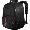 YOREPEK Travel Backpack for Men Anti Theft, Slot Fit for Air Tag ＆ RFID Blocking, Airline Approved with USB Charging Port, Insulated Pocket, Water Resistant Backpack for Men Fit 17 inch Laptop, Black(Black)