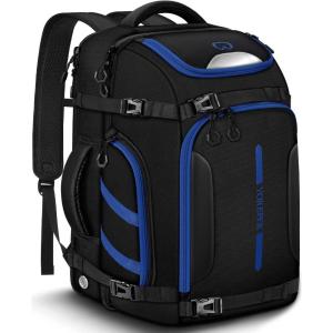 YOREPEK 65L Ski Boot Bag, Waterproof Ski Snowboard Backpack with Clamshell Opening, Separate Compartments for Boots, Helmet, Goggles, Jacket, Pants, Accessories for Adults, Mini Pockets for AirTag(Black)