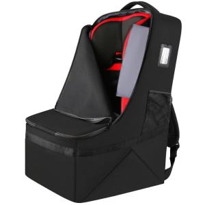 YOREPEK Padded Car Seat Travel Bag Backpack for Airplane, Heavy Duty Car Seat Bags for Air Travel, Carseat Cover for Airplane Travel with Shoulder Strap, Car Seats Carrier for Airport, Black(Black ALL)
