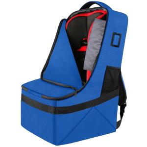 YOREPEK Padded Car Seat Travel Bag Backpack for Airplane, Heavy Duty Car Seat Bags for Air Travel, Carseat Cover for Airplane Travel with Shoulder Strap, Car Seats Carrier for Airport, Black(Blue)