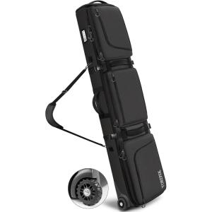 YOREPEK Padded Snowboard Bag with Wheels, Extendable Ski Bags for Air Travel Length up to 175cm,Snowboard Backpack with 6 Pockets for Ski Boots(up to US Size 13), Helmet, Accessories(Black)