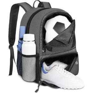 YOREPEK Soccer Backpack,Soccer Bag with Ball Holder, Water resistant Sport Equipment Bags Fit Basketball Volleyball Football(Deep Grey)