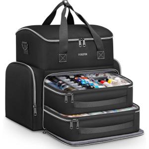 YOREPEK Tattoo Travel Case, Waterproof Tattoo Bag with 2 Removable Organizer Pouches, Adjustable Dividers, Tattoo Carrying Case for Equipment, Supplies, Stencil Printer, Artist Gifts