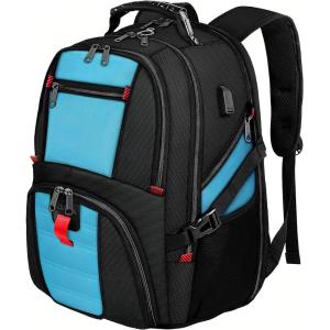YOREPEK Travel Backpack, Extra Large 50L Laptop Backpacks for Men Women, Water Resistant College Student Bookbag Airline Approved Business Work Bag with USB Charging Port Fits 17 Inch Computer, Blue(Blue)
