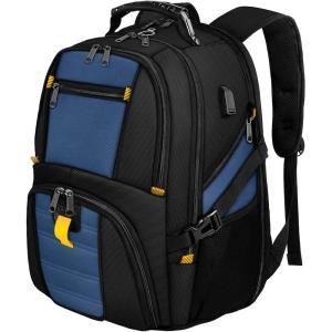 YOREPEK Travel Backpack, Extra Large 50L Laptop Backpacks for Men Women, Water Resistant College Student Bookbag Airline Approved Business Work Bag with USB Charging Port Fits 17 Inch Computer, Blue(Roy Blue)