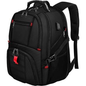 YOREPEK Travel Backpack, Extra Large 50L Laptop Backpacks for Men Women, Water Resistant College Student Bookbag Airline Approved Business Work Bag with USB Charging Port Fits 17 Inch Computer, Blue(Black)