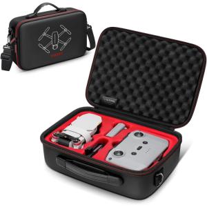 YOREPEK Travel Case for DJI Mini 4K/2/2 SE, Portable Lightweight PU Carrying Case for DJI Mini 4K Drone Fly More Combo Accessories, Shockproof Waterproof Storage Bag with Shoulder Strap