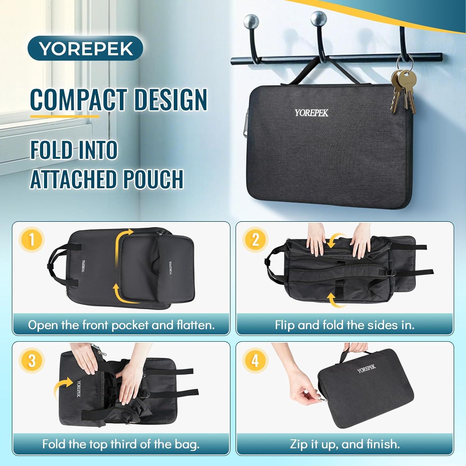 imageYOREPEK Backless Booster Car Seat Travel Bag Backpack for Airplane Foldable Booster Car Seat Cover with Lauggage Strap Compact Stroller Bag for Airplane Fits for Gb PockitAll BlackBlack
