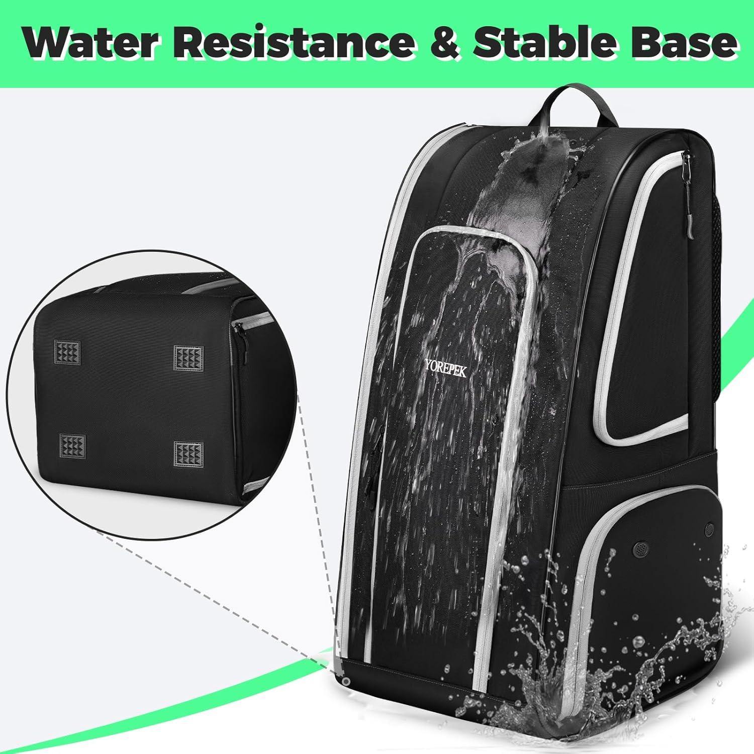 imageYOREPEK Football Bag for Equipment Large Football backpack Gear Bag for Shoulder Pads amp Shoes Compartment Insulated Pocket Wet Dry Pocket Fit baseballbasketballsoccerblackBlack