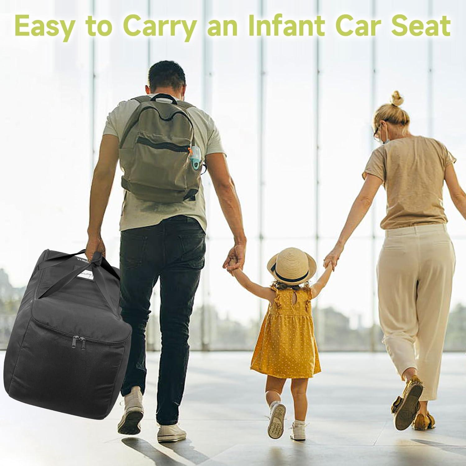 imageYOREPEK Infant Car Seat Travel Bag Compatible with All Nuna Pipa Car Seat and Base or Chicco KeyFit 30 and Base Padded Car Seat Bags for Air TravelCar Seat Gate Check Bag with 5 Protective FeetBlack All