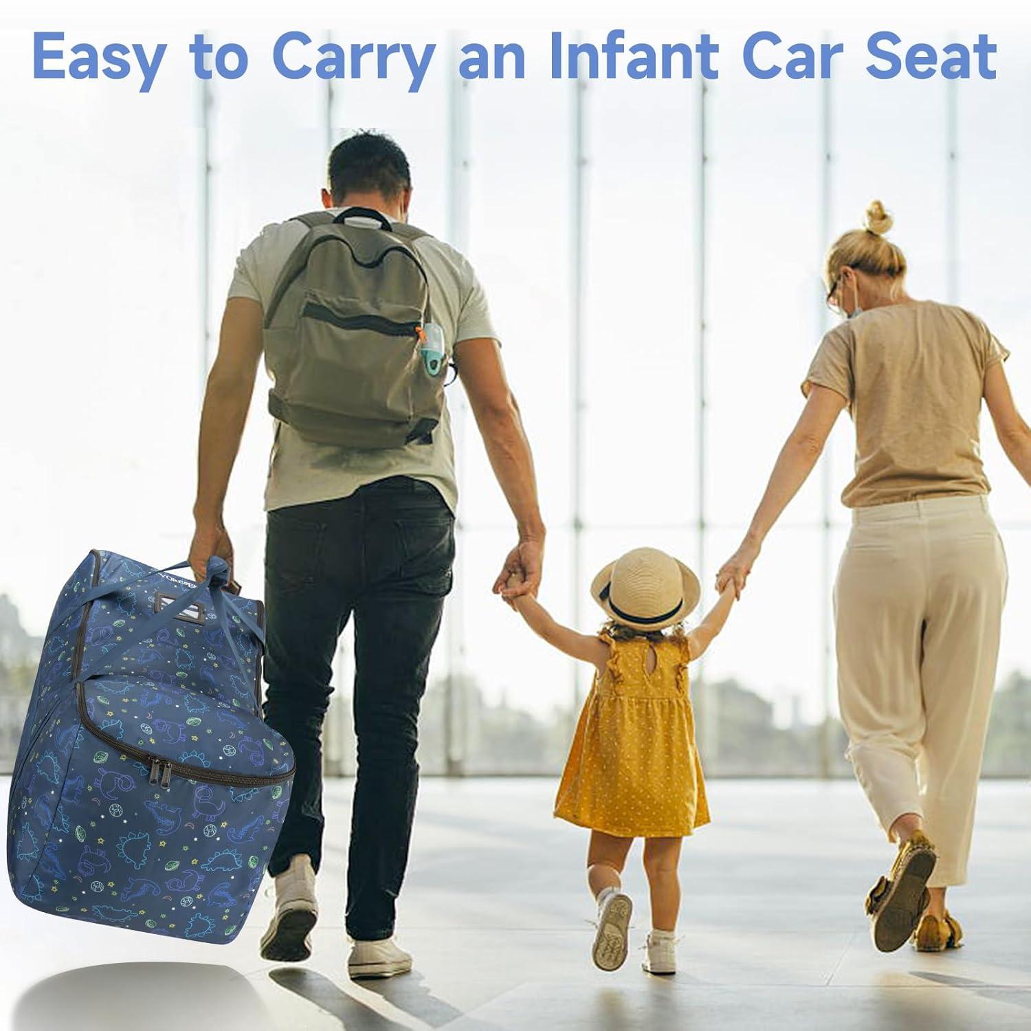 imageYOREPEK Infant Car Seat Travel Bag Compatible with All Nuna Pipa Car Seat and Base or Chicco KeyFit 30 and Base Padded Car Seat Bags for Air TravelCar Seat Gate Check Bag with 5 Protective FeetBlue