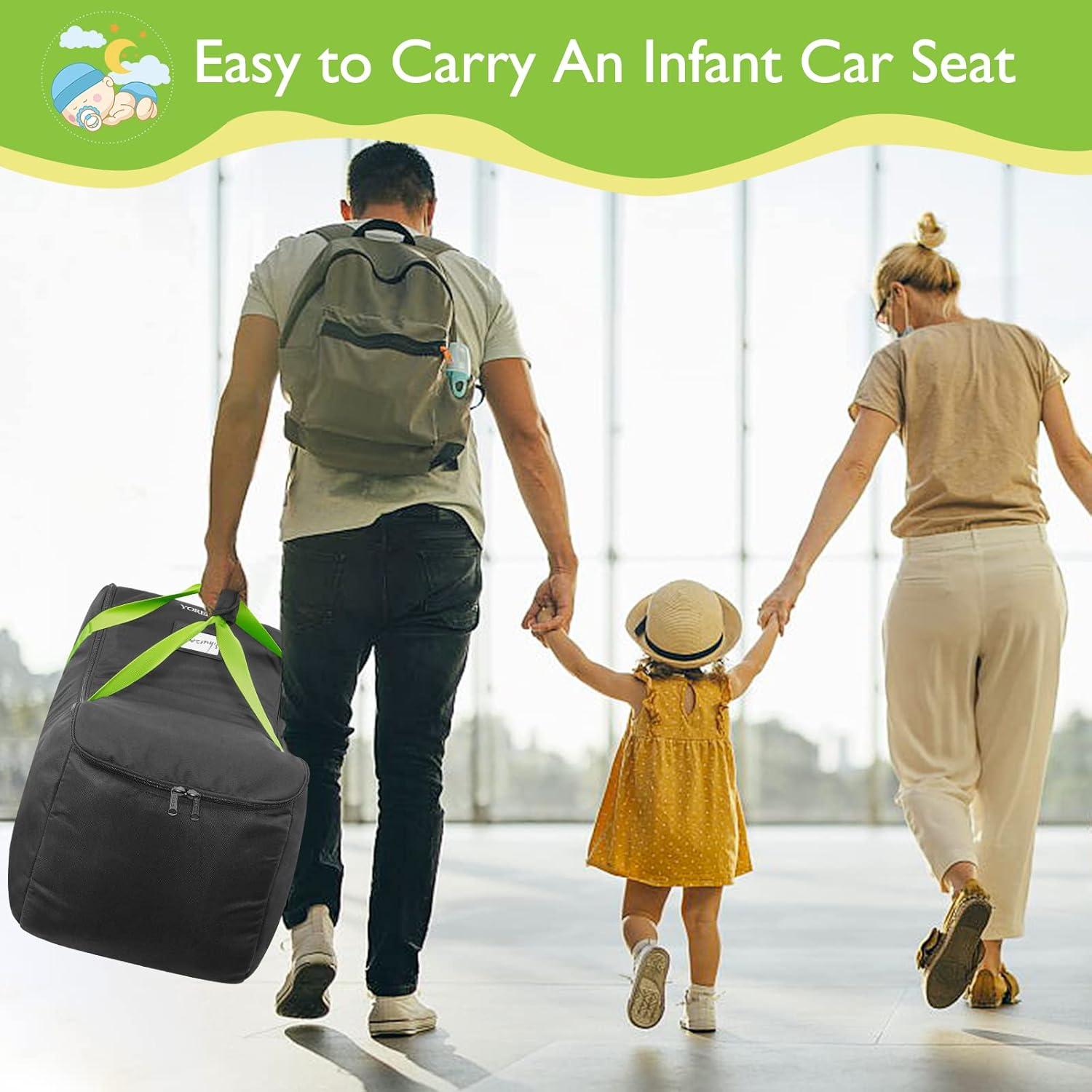 imageYOREPEK Infant Car Seat Travel Bag Compatible with All Nuna Pipa Car Seat and Base or Chicco KeyFit 30 and Base Padded Car Seat Bags for Air TravelCar Seat Gate Check Bag with 5 Protective FeetBlack