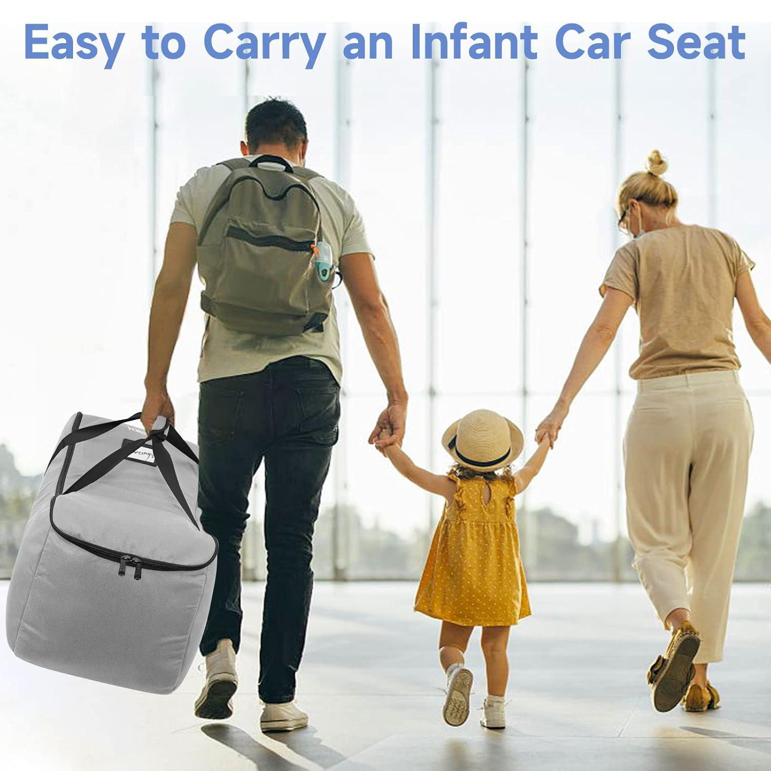 imageYOREPEK Infant Car Seat Travel Bag Compatible with All Nuna Pipa Car Seat and Base or Chicco KeyFit 30 and Base Padded Car Seat Bags for Air TravelCar Seat Gate Check Bag with 5 Protective FeetGrey