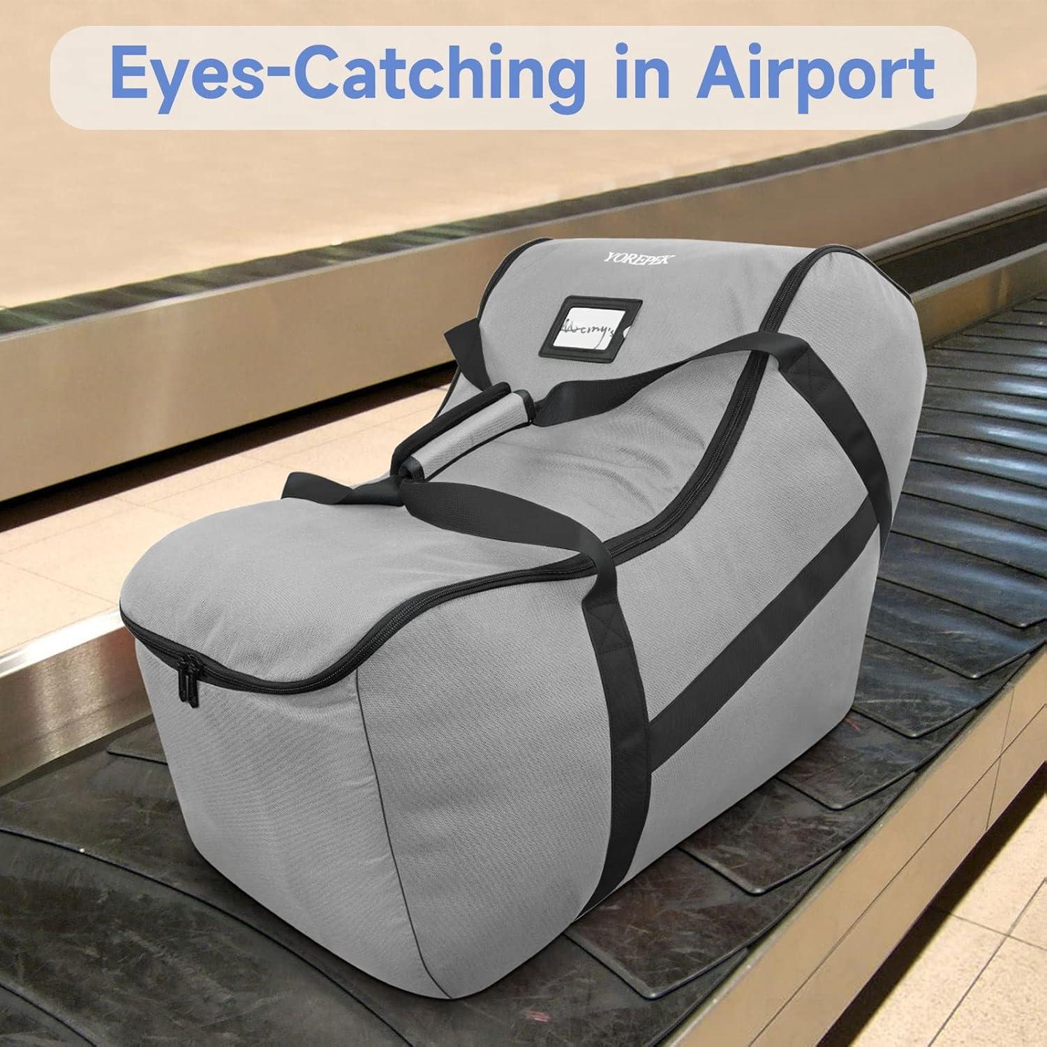 imageYOREPEK Infant Car Seat Travel Bag Compatible with All Nuna Pipa Car Seat and Base or Chicco KeyFit 30 and Base Padded Car Seat Bags for Air TravelCar Seat Gate Check Bag with 5 Protective FeetGrey