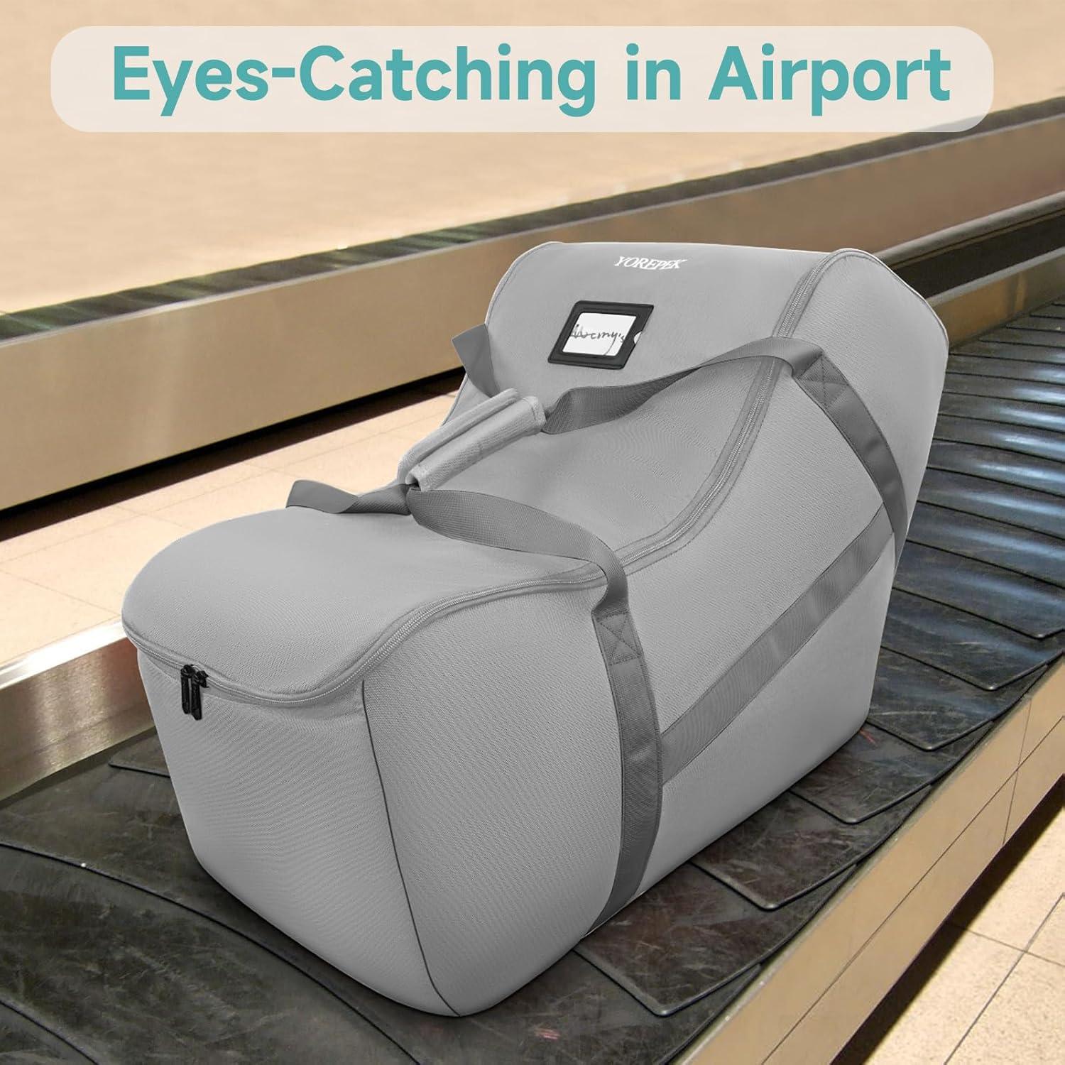 imageYOREPEK Infant Car Seat Travel Bag Compatible with All Nuna Pipa Car Seat and Base or Chicco KeyFit 30 and Base Padded Car Seat Bags for Air TravelCar Seat Gate Check Bag with 5 Protective FeetGrey All