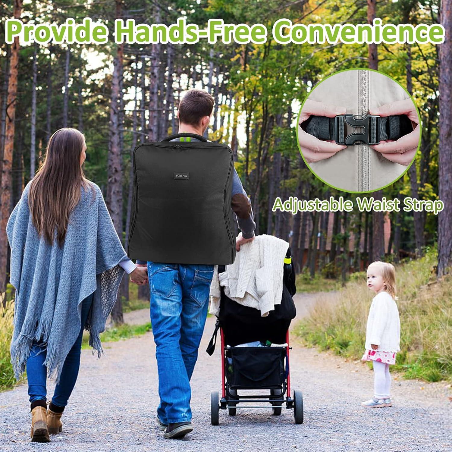 imageYOREPEK Padded Stroller Bag for Airplane Travel Fits for UPPAbaby MINUMINU V2MINU V3 Gate Check Stroller Bag with Large Inner Mesh Pocket Sturdy Stroller Storage Backpack for AccessoriesBlack