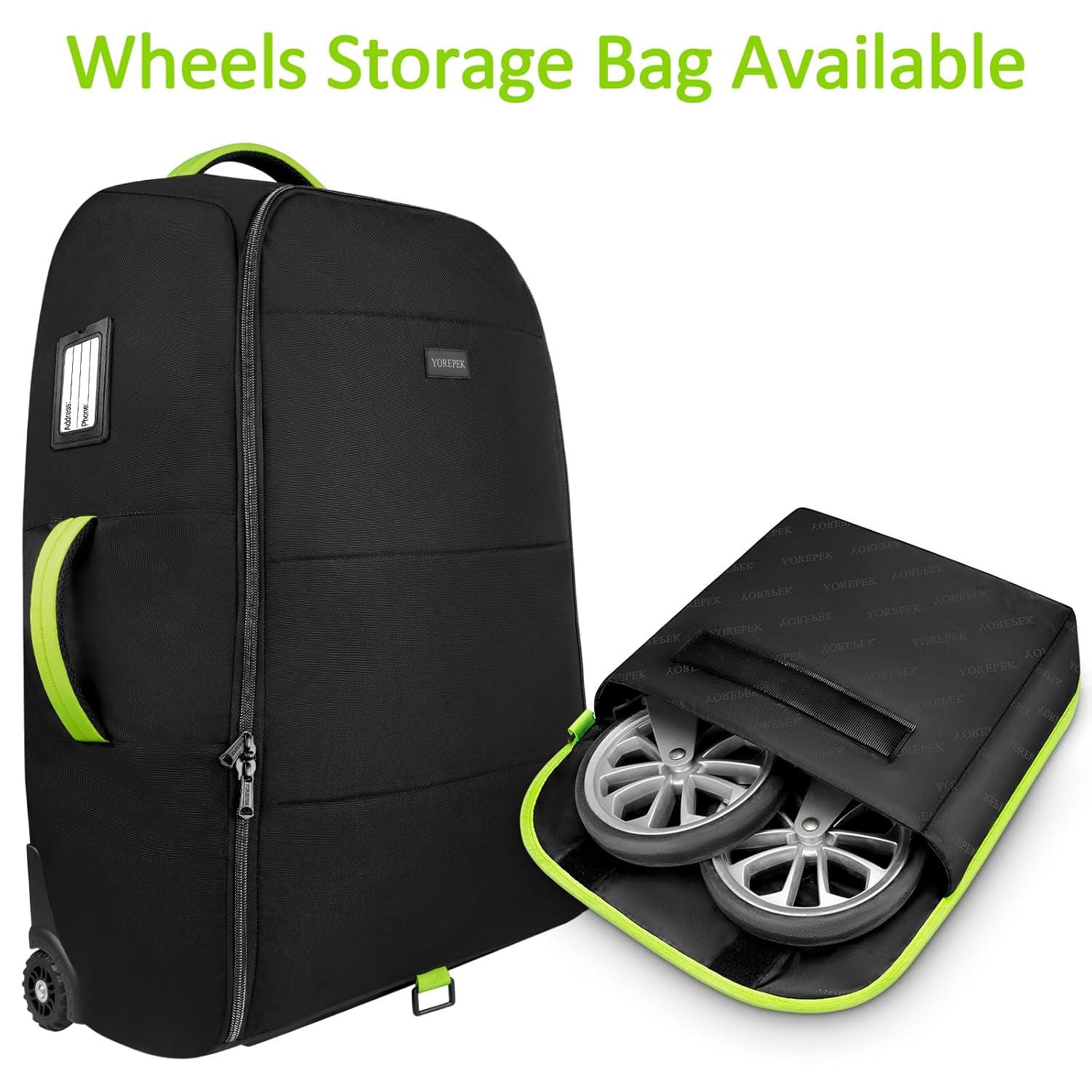 imageYOREPEK Padded Stroller Travel Bag with Wheels for Airplane Fits Nuna Mixx NextTriv NextRemove All Wheels with a Separate Pocket to Store Stroller Wheels Gate Check Stroller Bag for Air Travel