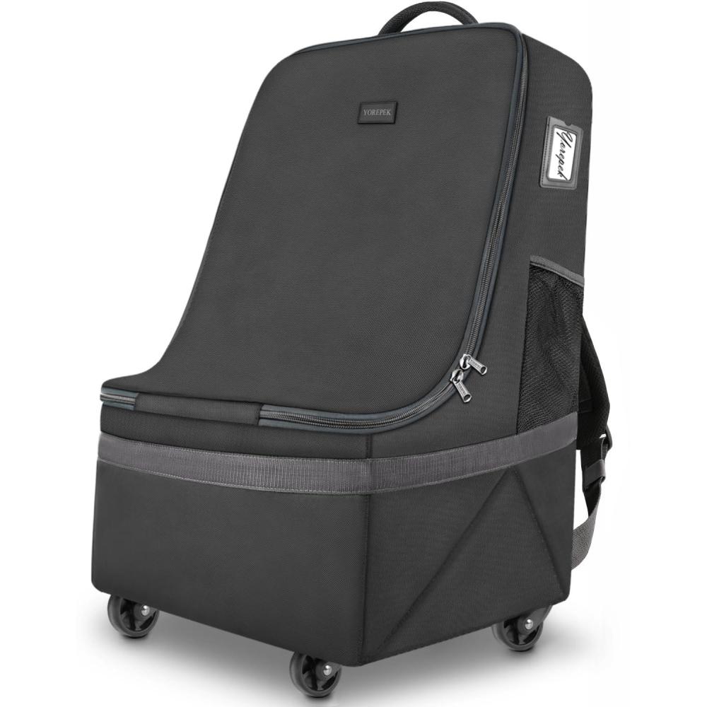 imageYOREPEK Car Seat Travel Bag with Wheels Padded Car Seat Backpack Large Carseat Travel Bag for Airplane Gate Check Bag Car Seat Travel Cover with Shoulder Strap Car Seat Carrier for Airport