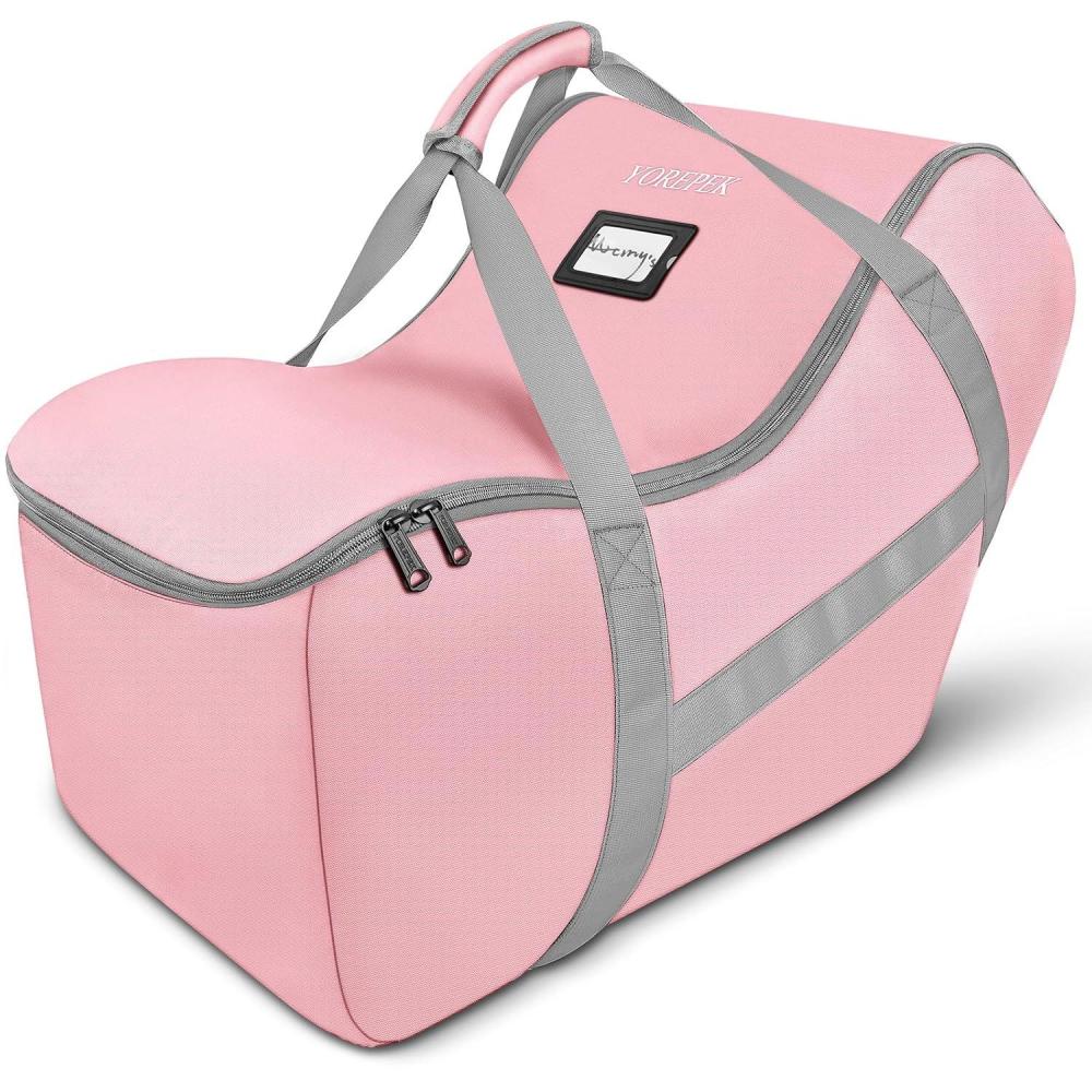 imageYOREPEK Infant Car Seat Travel Bag Compatible with All Nuna Pipa Car Seat and Base or Chicco KeyFit 30 and Base Padded Car Seat Bags for Air TravelCar Seat Gate Check Bag with 5 Protective FeetPink