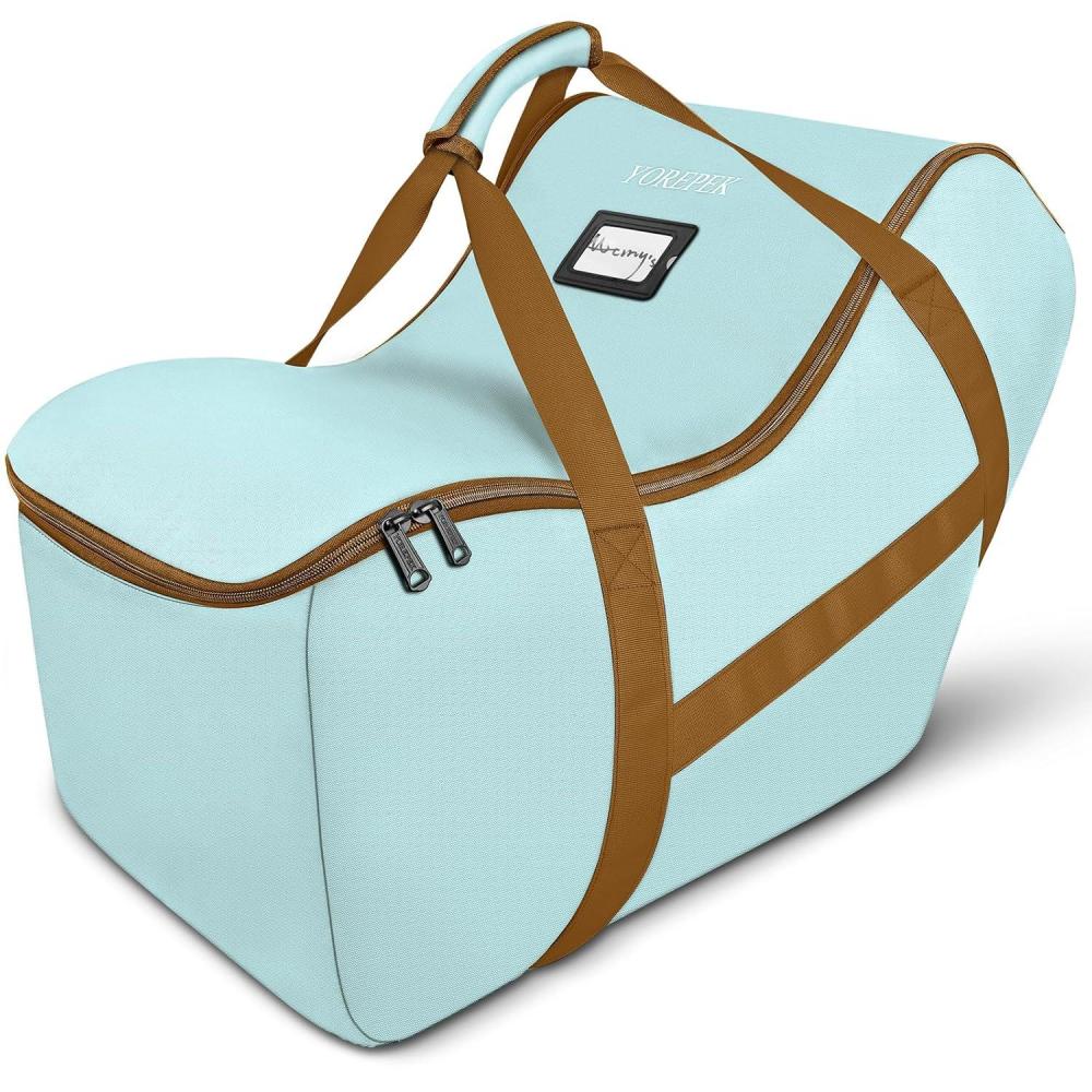 imageYOREPEK Infant Car Seat Travel Bag Compatible with All Nuna Pipa Car Seat and Base or Chicco KeyFit 30 and Base Padded Car Seat Bags for Air TravelCar Seat Gate Check Bag with 5 Protective FeetLight Cyan